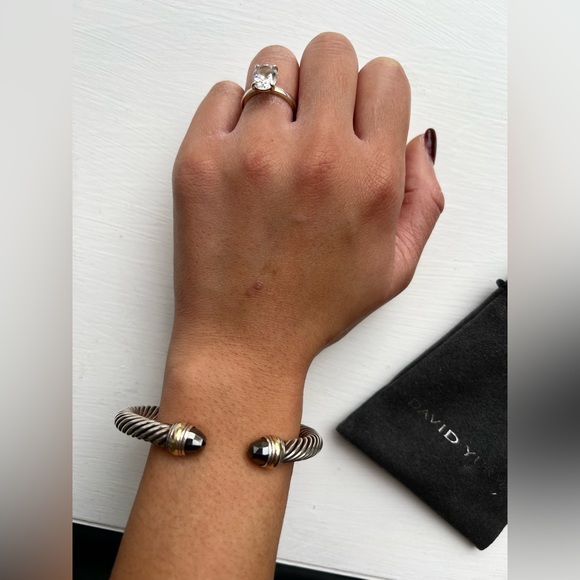 Sterling Silver with 14K Yellow Gold and Black Onyx, 7mm - Picture 8 of 8